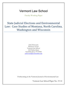 Vermont Law School Faculty Working Paper