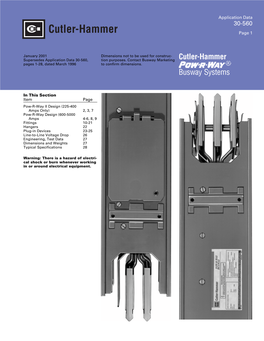 Cutler-Hammer Busway Systems