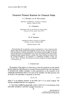Covariant Poisson Brackets for Classical Fields