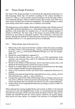 5.6 Flume Design Procedure