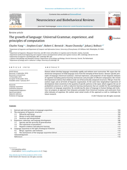 The Growth of Language: Universal Grammar, Experience, and Principles of Computation