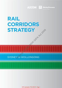 Information About the Rail Corridors Strategy Sydney to Wollongong