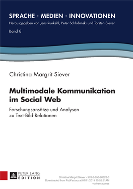 Multimodale Kommunikation Im Social Web: Forschungsansätze Und