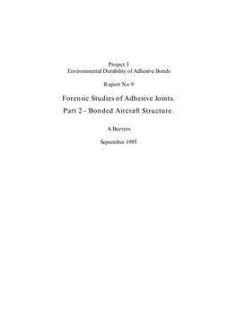 P3rep9p2 Environmental Durability of Adhesive Bonds