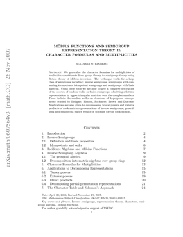 Arxiv:Math/0607564V3 [Math.CO] 26 Nov 2007 Ru Lers M¨Obius Functions