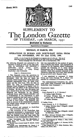 The London Gazette of TUESDAY, I3th MARCH, 1951 Bp Gutftortq> Registered As a Newspaper