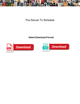 Fox Denver Tv Schedule