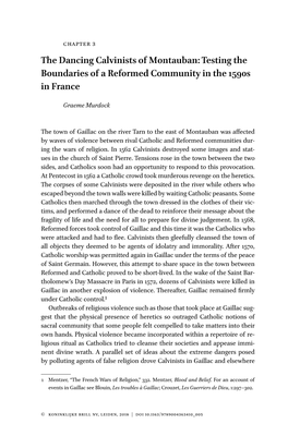 The Dancing Calvinists of Montauban: Testing the Boundaries of a Reformed Community in the 1590S in France