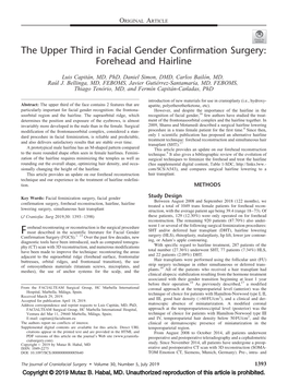 The Upper Third in Facial Gender Confirmation Surgery: Forehead and Hairline