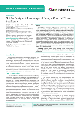 A Rare Atypical Ectopic Choroid Plexus Papilloma