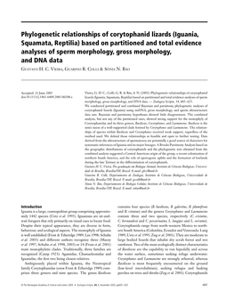 Phylogenetic Relationships of Corytophanid Lizards