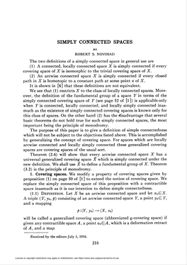 Simply Connected Spaces