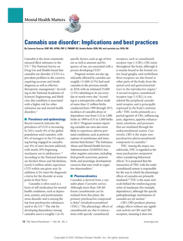 Cannabis Use Disorder: Implications and Best Practices by Cameron Duncan, DNP, MS, APRN, FNP-C, PMHNP-BC; Kendra Butler, BSN, RN; and Laurielyn Loa, BSN, RN