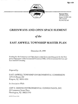 TOWNSHIP of EAST Amwell HUNTERDON COUNTY