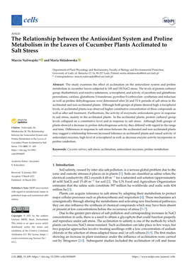 The Relationship Between the Antioxidant System and Proline Metabolism in the Leaves of Cucumber Plants Acclimated to Salt Stress