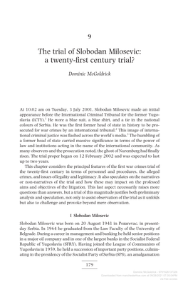 The Trial of Slobodan Milosevic