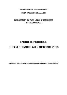 Rapport D'enquête Publique