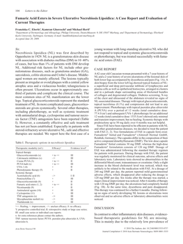 Fumaric Acid Esters in Severe Ulcerative Necrobiosis Lipoidica: a Case Report and Evaluation of Current Therapies