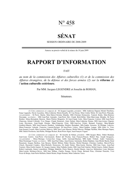 Rapport D'information