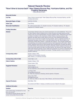 Natural Hazards Review