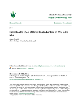 Estimating the Effect of Home Court Advantage on Wins in the NBA