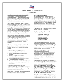 South Sound FC Newsletter October 2008