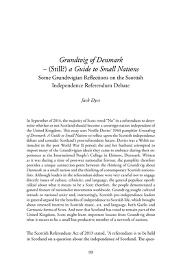 Grundtvig of Denmark – (Still?) a Guide to Small Nations