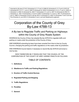 Corporation of the County of Grey 46Tby-Law 4788-13