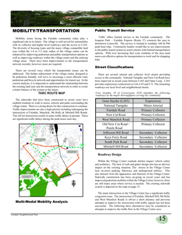 MOBILITY/TRANSPORTATION Public Transit Service TARC Offers Limited Service to the Fairdale Community