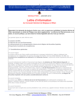 Lettre D'information