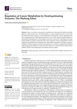Regulation of Cancer Metabolism by Deubiquitinating Enzymes: the Warburg Effect