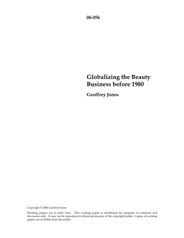 Globalizing the Beauty Business Before 1980