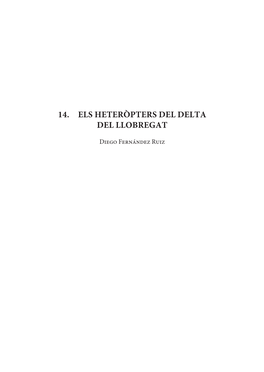 14. Els Heteròpters Del Delta Del Llobregat