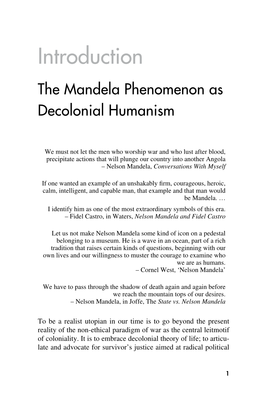 Introduction: Mandela Phenomenon As Decolonial Humanism