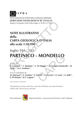 Progetto CARG Per Il Servizio Geologico D’Italiadold,635$ - ISPRA: )*DOOX]]Rresponsabilef