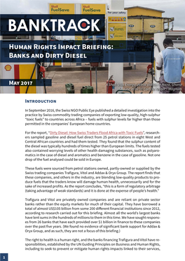 Human Rights Impact Briefing: Banks and Dirty Diesel