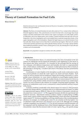 Theory of Contrail Formation for Fuel Cells