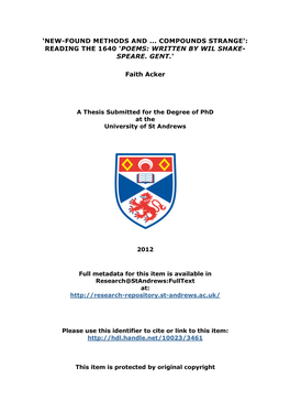 Faith Acker Phd Thesis (Appendix II Embargoed)