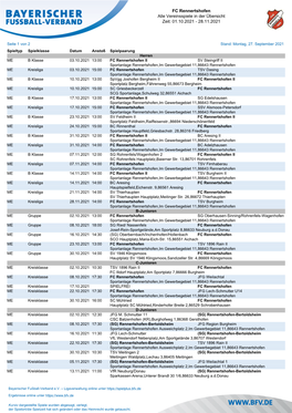 FC Rennertshofen Alle Vereinsspiele in Der Übersicht Zeit: 05.09.2021