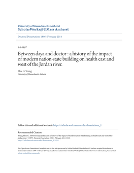 Between Daya and Doctor : a History of the Impact of Modern Nation-State Building on Health East and West of the Jordan River