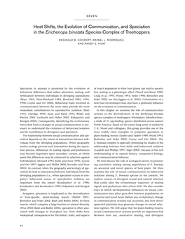 Host Shifts, the Evolution of Communication, and Speciation in the Enchenopa Binotata Species Complex of Treehoppers