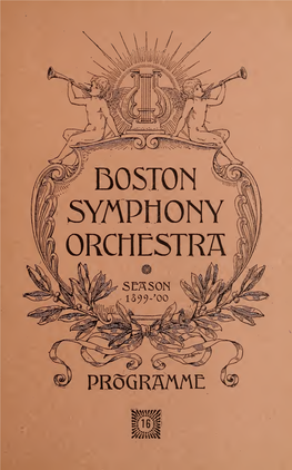 Boston Symphony Orchestra Concert Programs, Season 19, 1899