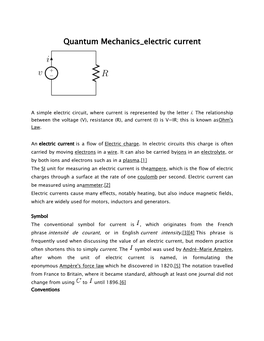 Quantum Mechanics Electric Current