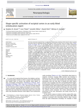 Shape-Specific Activation of Occipital Cortex in an Early Blind