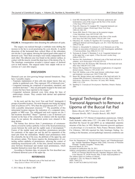 Surgical Technique of the Transoral Approach to Remove a Lipoma Of