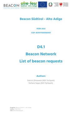 D4.1 Beacon Network List of Beacon Requests
