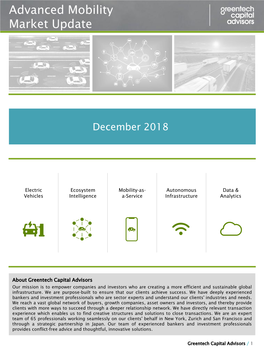 December 2018 Advanced Mobility Monthly Update