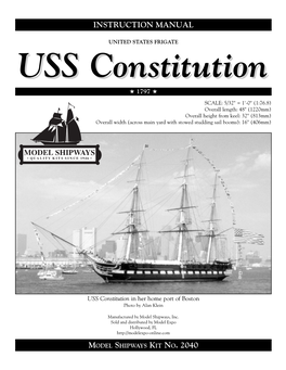 Model Shipways USS Constitution Instructions