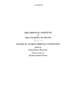 THE SUMERIAN PROBLEM Oi.Uchicago.Edu