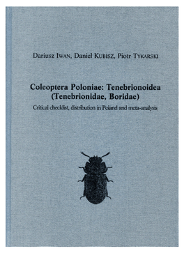 Coleoptera Poloniae: Tenebrionoidea (Tenebrionidae, Boridae) Critical Checklist, Distribution in Poland and Meta-Analysis
